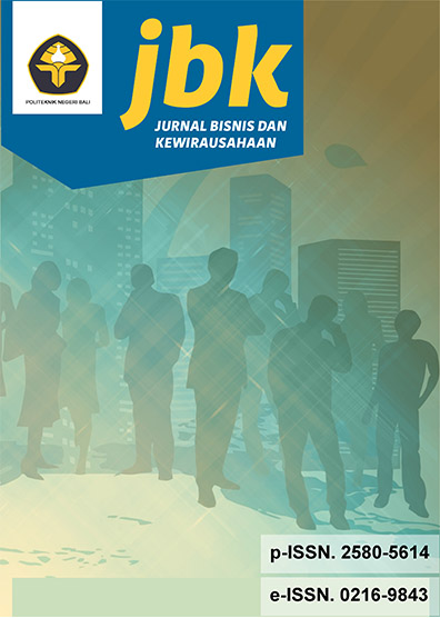 JBK - Jurnal Bisnis dan Kewirausahaan, volume 16, nomor 1, 2020
